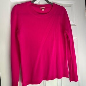 Jcrew 100% cashmere classic hot pink sweater